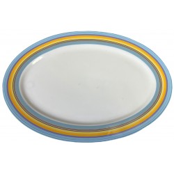 Πιατέλα πορσελάνη με ρίγα πολύχρωμο 30cm 31167 ΚΩΔ.15740