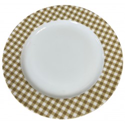 Πιατέλα πορσελάνη σε καρώ καφέ χρώμα 30,5cm 105102-10/UI ΚΩΔ.15738