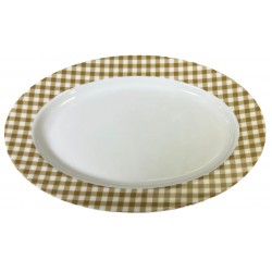 Πιατέλα πορσελάνη σε καρώ καφέ χρώμα 36cm 105102-6/UI ΚΩΔ.15736