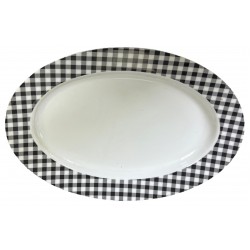 Πιατέλα πορσελάνη σε καρώ μαύρο χρώμα 36cm 105101-6/UI ΚΩΔ.15735