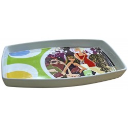 Πιατέλα πορσελάνη 28x21,5x3cm πολύχρωμο 0084/1 ΚΩΔ.15751