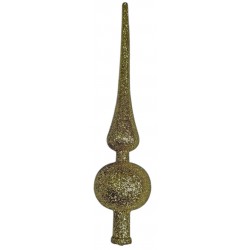 Κορυφή δέντρου πλαστική με glitter χρυσό 11cm ΚΩΔ.15904