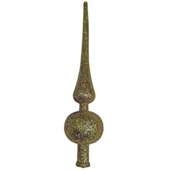 Κορυφή δέντρου πλαστική με glitter χρυσό 11cm ΚΩΔ.15904