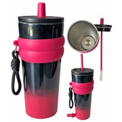 Ποτήρι θερμός 800ml inox μαύρο και προστατευτικό σιλικόνης 03-950-4176