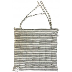 Μαξιλάρι καρέκλας με ρήγα βαμβακερό με δέσιμο 40x40x4cm γκρι 39-958-0502 Μαξιλάρι καρέκλας με ρήγα βαμβακερό με δέσιμο 40x40x4cm γκρι 39-958-0502