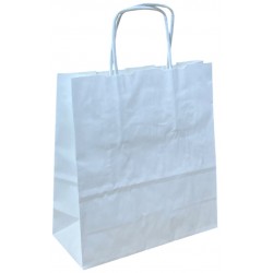 Σακούλα χάρτινη με χειρολαβή σε λευκό 19x7,5x27cm 100-Τ ΚΩΔ.14580