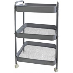 Ραφιέρα μεταλλική τροχήλατη με 3 ράφια γκρι 43x25x77cm ΚΩΔ.04-950-1333  Ραφιέρα μεταλλική τροχήλατη με 3 ράφια γκρι 43x25x77cm ΚΩΔ.04-950-1333