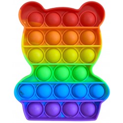 Pop It Fidget αρκουδάκι Πολύχρωμο σιλικόνης 9,5x12cm ΚΩΔ.14966