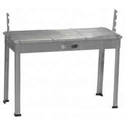 Ψησταριά γαλβανιζέ με σχάρα 60x30x64cm ασημί L166124 ΚΩΔ.14667