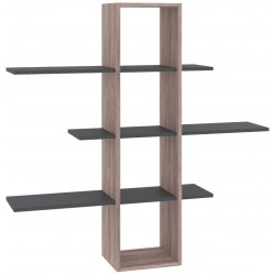 Ράφι τοίχου γκρι ανθρακί 118x25x116cm Bookshelf-20 ΚΩΔ.15805