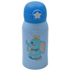 Θερμός παιδικός SS ανοξείδωτος 460ml με καλαμάκι γαλάζιο 8x20,2cm Ε-4350 ΚΩΔ.15425