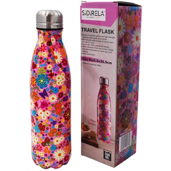 Θερμός Travel flask ανοξείδωτος 500ml πολύχρωμο 5,5x26,5cm Ε-4609 ΚΩΔ.15419