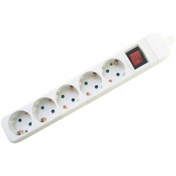 Πολύμπριζο σούκο 5 θέσεων λευκό με διακόπτη και 1,5 μέτρο καλώδιο 3X1.5mm 15.005.0036 ΚΩΔ.15585 Πολύμπριζο σούκο 5 θέσεων λευκό με διακόπτη και 1,5 μέτρο καλώδιο 3X1.5mm 15.005.0036 ΚΩΔ.15585