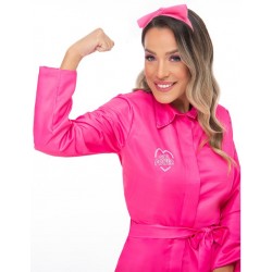 Στολή ενηλίκων ολόσωμη φόρμα Girl Power ροζ 5133 ΚΩΔ.13896