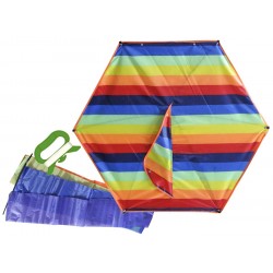 Αετός εξάγωνος polyester με ουρά και σπάγγο 100x100cm πολύχρωμο 3-182