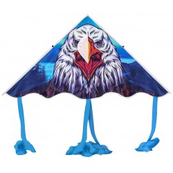 Αετός τριγωνικός polyester με ουρές και σπάγγο 115x60cm πολύχρωμο 3-2695