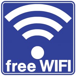 Πινακίδα σήμανσης pvc FREE WIFI μπλε 9,5x9,5cm 572402.0004 ΚΩΔ.16593