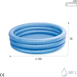 Πισίνα φουσκωτή crystal blue pool γαλάζιο 581lit 168x38cm 58446 ΚΩΔ.17003