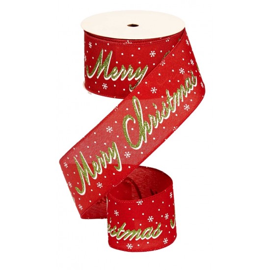 Κορδέλα χριστουγεννιάτικη κόκκινο Merry Christmas 6cm x 10m KO2024-6 ΚΩΔ.17138