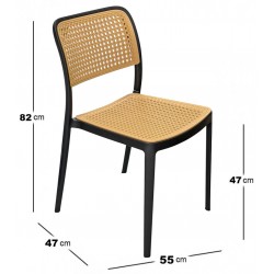 Πολυθρόνα Πολυπροπυλενίου μαύρο 55x47x82cm CH-24142-BL ΚΩΔ.16413