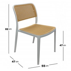 Πολυθρόνα Πολυπροπυλενίου λευκό 55x47x82cm CH-24142-WH ΚΩΔ.17040