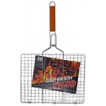 Σχάρα ψησίματος καρέ μεταλλική ασημί 40x30x(62cm με χέρι) ΚΩΔ.15954