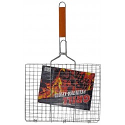 Σχάρα ψησίματος καρέ μεταλλική ασημί 40x30x(62cm με χέρι) ΚΩΔ.15954