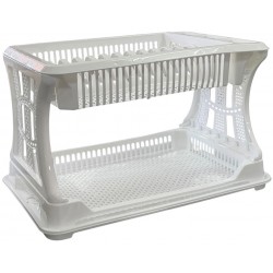 Πιατοθήκη πλαστική διόροφη λευκό 45x29x28cm T005 ΚΩΔ.16623