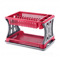 Πιατοθήκη πλαστική διόροφη πολύχρωμο 45x29x28cm T005 ΚΩΔ.16622