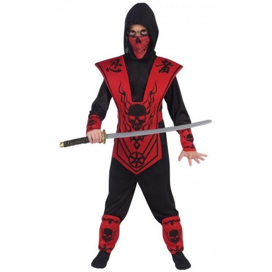 Ninja στολή παιδική μαύρο ηλικία 9-10 ετών 5151-3 ΚΩΔ.16078